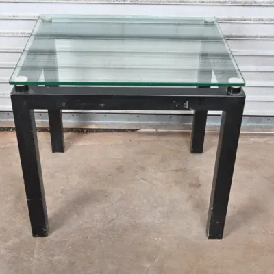 Sale Photo Thumbnail #123: Black Metal Glass Top End Table