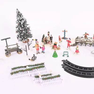 Sale Photo Thumbnail #66: Christmas Village Figures, Bridge & Train Track
