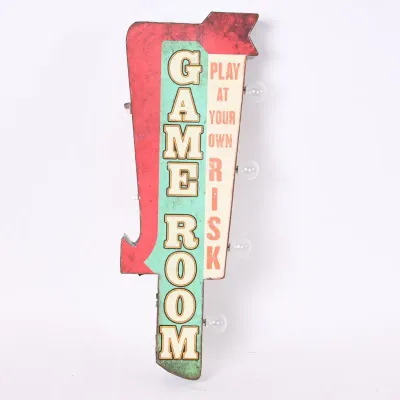 Sale Photo Thumbnail #227: Light Up "Game Room" Marquee Arrow Sign