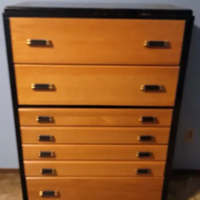 Sale Photo Thumbnail #11: Art Deco style tallboy dresser.
