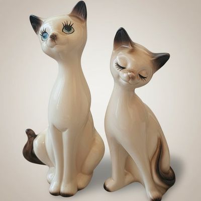 Sale Photo Thumbnail #209: Vintage Mid-Century Norcrest Siamese Cat Figurines