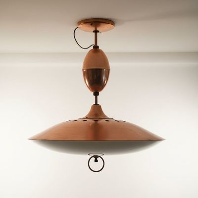 Sale Photo Thumbnail #199: Mid-Century Modern Copper Counterweight Pendant Lamp