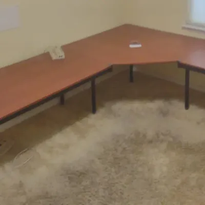 Corner Desk System With Open Floor Space
