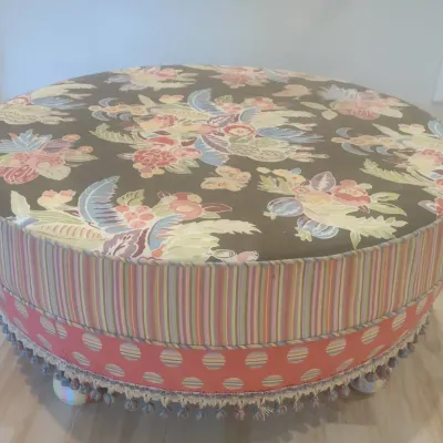 Vibrantly Colored Upholstered Ottoman