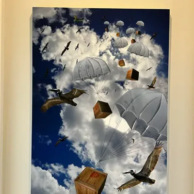 Wrapped Canvas Print Of Hot Air Balloons In Flight 