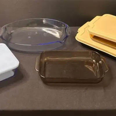 Assorted Glass Bakeware and Covered Casserole Dishes