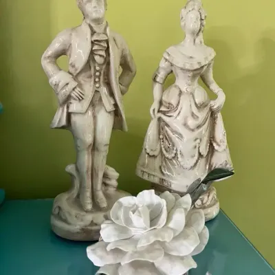 Victorian Statues & Boehm Gardenia Figurine