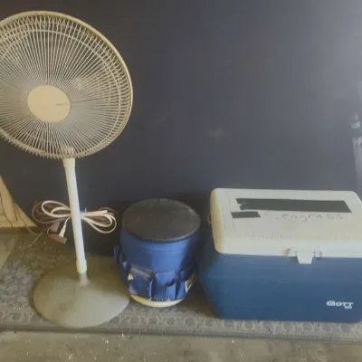 Cooler, Fan And Bucket Seat