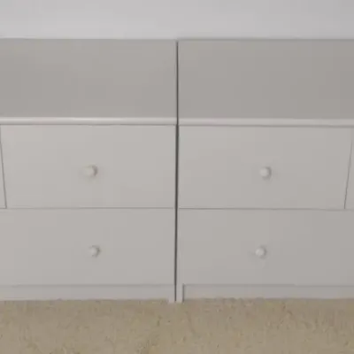 Two Matching White 3 Drawer Short Chest Of Drawers