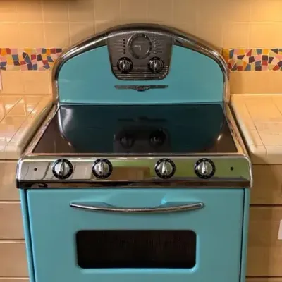 Northstar Retro Turquoise Electric Range & Hood
