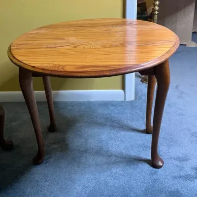 Oval Drop-leaf Side Table - 32x27x23 Inches