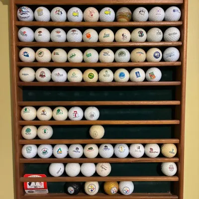 Wooden Wall Mounted Golball Display Case And Balls