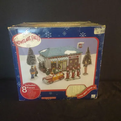 Snowflake Falls Lighted Service Station 