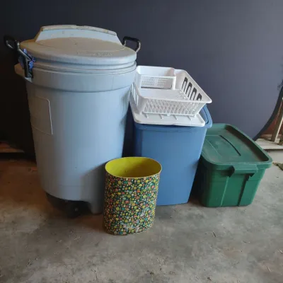 Two Trash cans And More