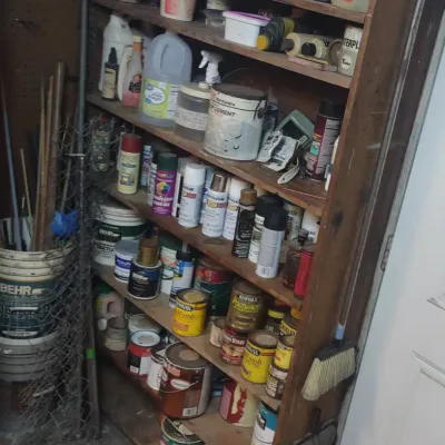 Corner Paint Shelf Contents 