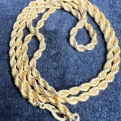 Gold-plated Rope Necklace - 24 Inches