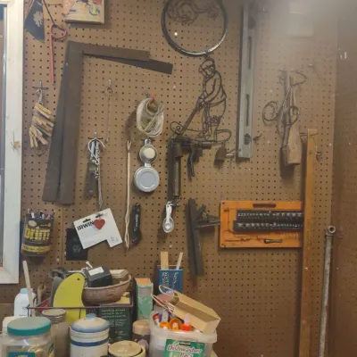 Pegboard And Counter Contents, Right Of AC