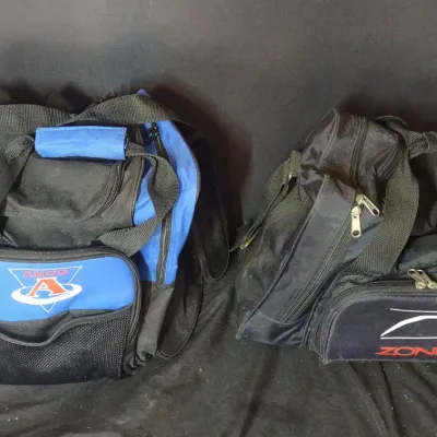 Bowling Bags With Shoes And One Ball