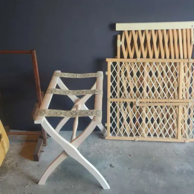 Baby Gates, Luggage Stand And Other Wood Items