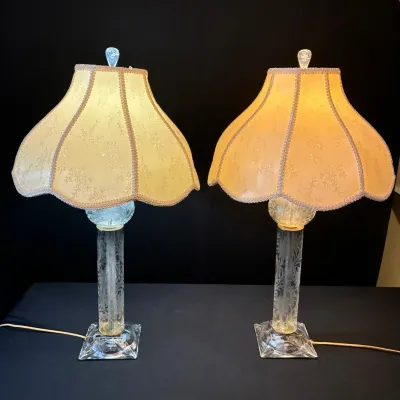 2 Vintage Glass Lamps
