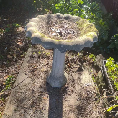 2 Piece Concrete Bird Bath