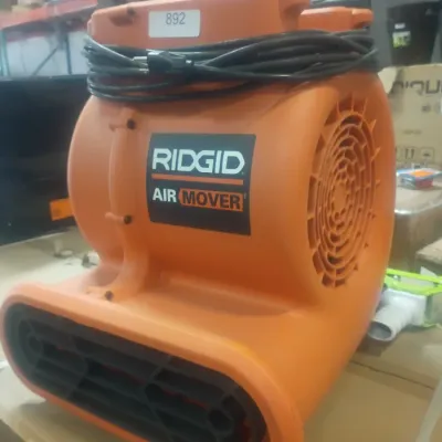 Sale Photo Thumbnail #7: RIDGID heavy-duty orange air mover blower fan with wrapped power cord, lot #892.