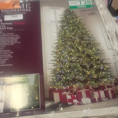 Sale Photo Thumbnail #10: Home Decorators Collection pre-lit Duchess Twinkling balsam fir artificial Christmas tree in original box packaging.