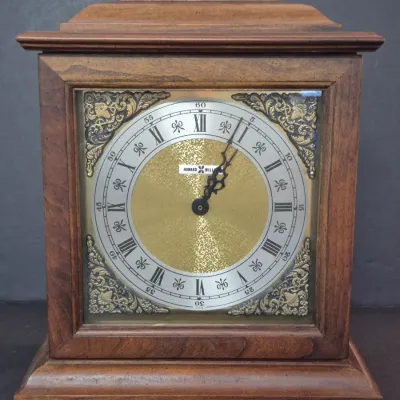Sale Photo Thumbnail #47: 1970s Howard Miller Graham Bracket III #612-588 Mantel Clock