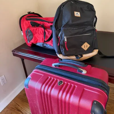 3-Piece Travel Luggage Set – Red Hardside Spinner, Duffel & Backpack
