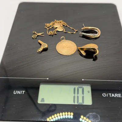 Vintage 14K Yellow Gold Estate Lot – 10g Italian Chain, Charms & Earrings