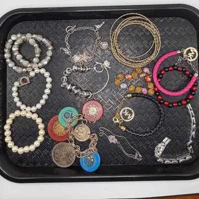 Vintage to Modern Costume Jewelry Bracelet Lot - Michael Kors, Pearls, Charms