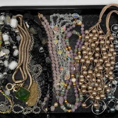 Vintage to Modern Estate Costume Jewelry Lot - Multi-Strand Beads, Pearls, Crystal AB, Statement