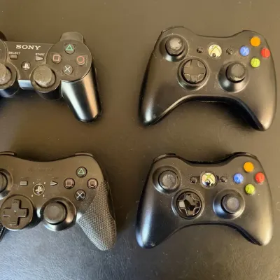 Lot of 4 Mixed Video Game Controllers - Xbox 360, PS3 DualShock 3, PowerA