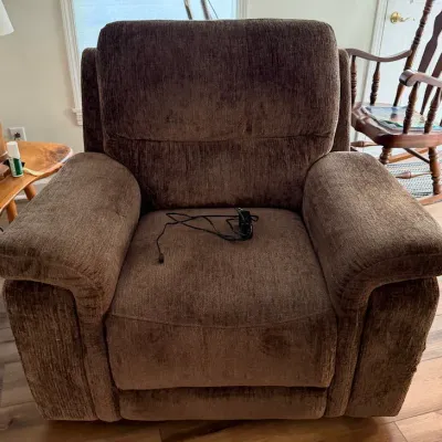Brown Chenille Upholstered Power Recliner Chair with USB Charging Port