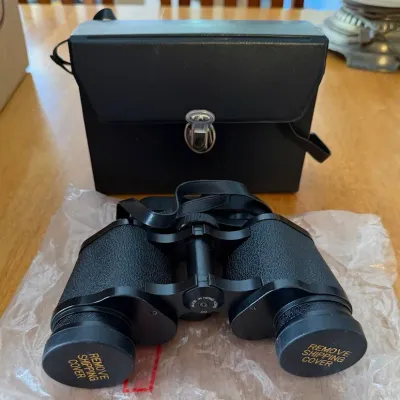 Vintage Sears 7x35 Wide Angle Binoculars - Model 445-25110 - Case & Strap