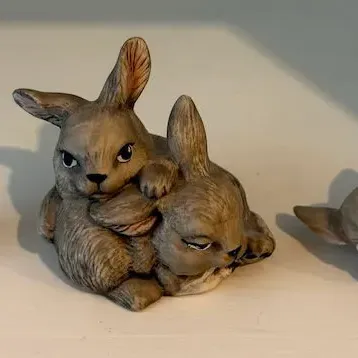 Vintage Ceramic Rabbit & Bunny Figurine Collection - Set of 3 - Woodland Decor