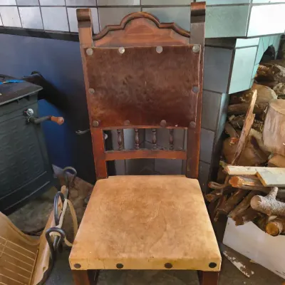 Sale Photo Thumbnail #37: Rough cut leather chair