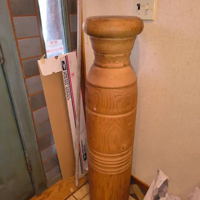 Sale Photo Thumbnail #41: Large pine turned pedestal