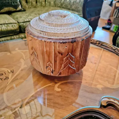 Sale Photo Thumbnail #208: Vintage glass  lamp shade