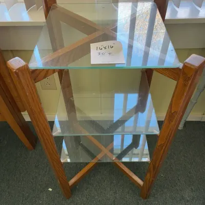 Side Table With 3 Glass Shelves