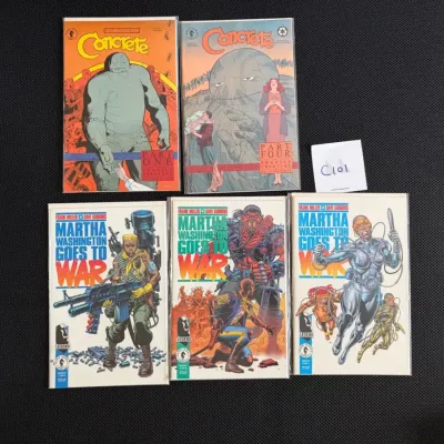 5 Comic Books, Concrete and Martha Washington Goes to War