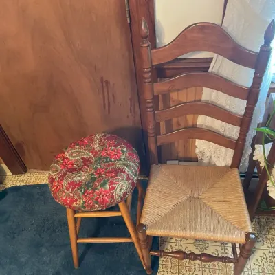 Ladderback Chair And Stool