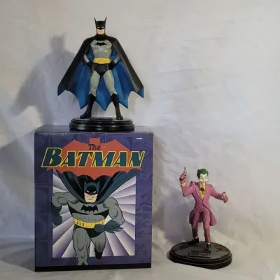 2 DC Comics Mini Superhero Statues - Batman and The Joker Golden Age