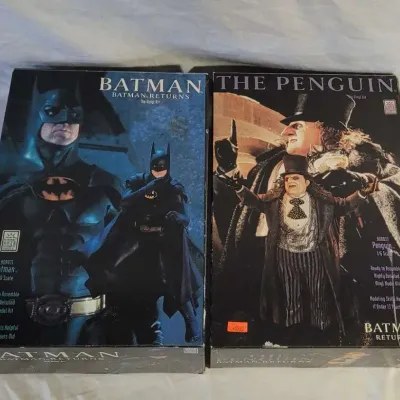 Batman and Penguin Vinyl Model Kit Open Box Partially Assembled DC Comics
