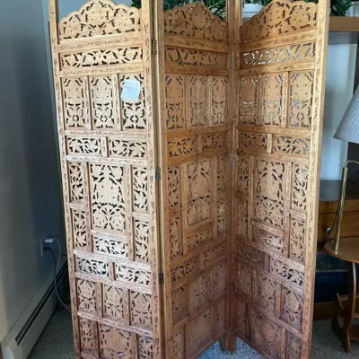 Carved Wooden Room Screen