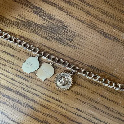 12k (G.F.) And 14k Gold Charm Bracelet