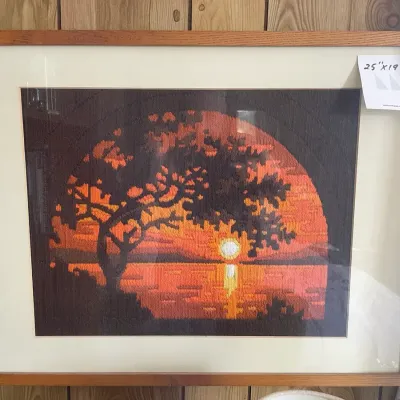 Needlepoint Sunset Picture 