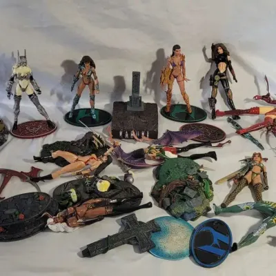 Large Lot of 1990s WitchBlade Action Figure Statues Moore Action Collectibles