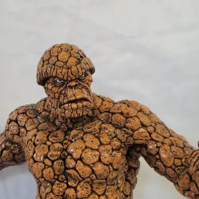 1990s Hand Painted The Thing Fantastic Four Superhero Statue Marvel Comics Figurine