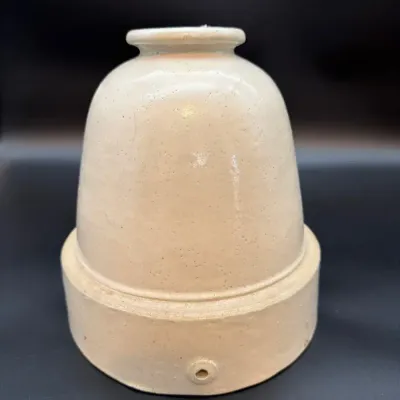 Antique Cream-Glazed Stoneware Chicken Waterer / Poultry Fountain